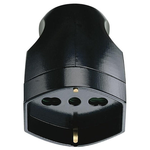 PRESA 2P+T 16A UNIVERSALE ASSIALE NERO