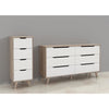 VANKKA Cassettiera con 4 cassetti - Rovere e decoro bianco - L 45 x P 42 x H 108 cm