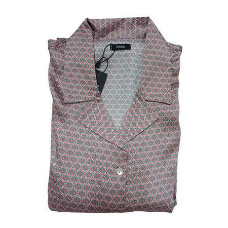 Camicia da notte Bisbigli Expo 44 donna, modello liquette aperta, manica lunga, tessuto fluido in poliestere, Made in Italy