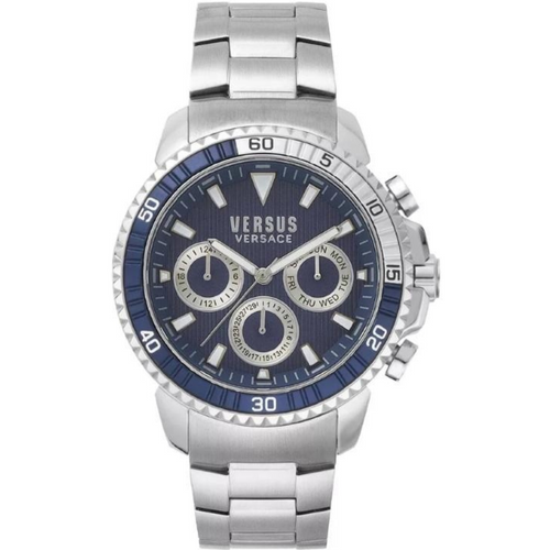 Orologio Uomo Multifunzione VERSUS VERSACE VSPLO1621 Cinturino in Acciaio Fondo Blu Versus Versace