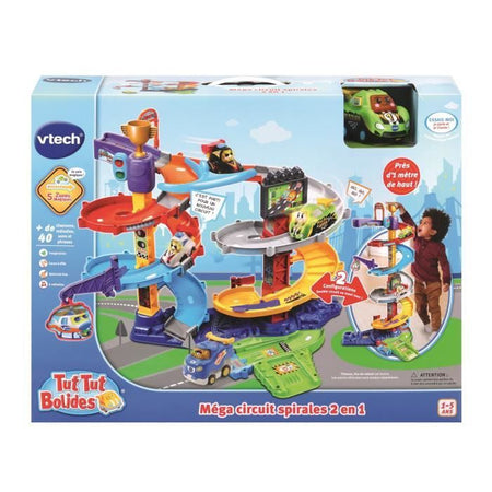 Vtech - Tut Tut Bolides - mega circuito a spirale 2 in 1 (+ titouan, pazzo per la ruota)