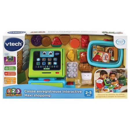 VTECH - 1,2,3 Imitate Me - Registratore di cassa interattivo Maxi Shopping - Giocattolo d'imitazione per bambini