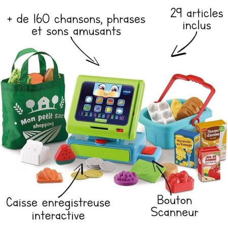 VTECH - 1,2,3 Imitate Me - Registratore di cassa interattivo Maxi Shopping - Giocattolo d'imitazione per bambini