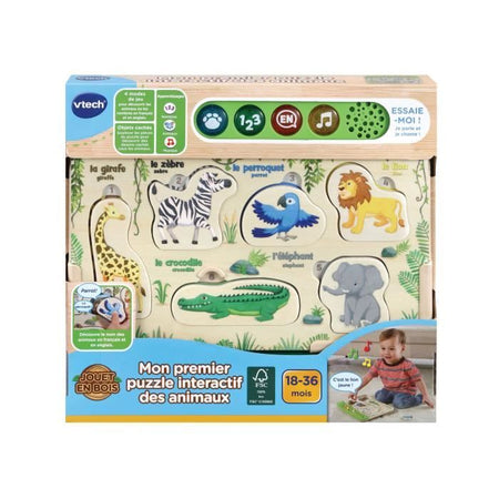 VTECH BABY - Il mio primo puzzle interattivo con animali - Giocattolo in legno FSC