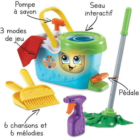 VTECH - 1,2,3 Imitate Me - Carrello per la pulizia Little Magi'clean - Giocattolo imitazione per bambini