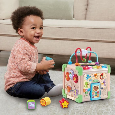 CUBO NATURA INTERATTIVO MULTI-ATTIVIT VTECH (GIOCATTOLO IN LEGNO CERTIFICATO FSC)