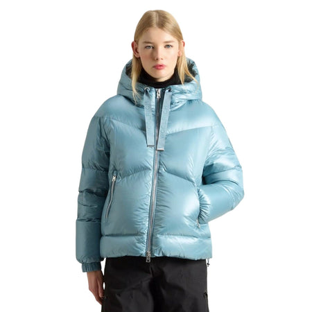 Woolrich giubbini donna woolrich - aliquippa short puffer jacket - azzurro da donna