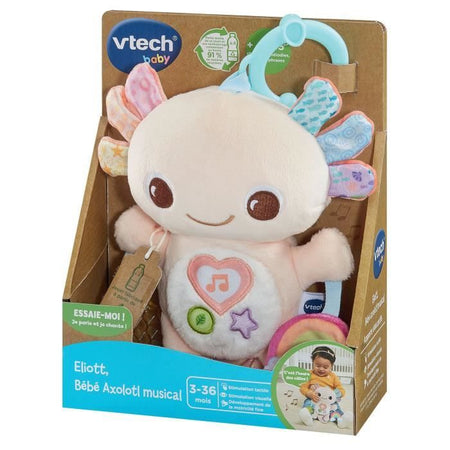 VTECH ELIOTT, BEBE AXOLOTL MUSICAL (BOTTIGLIE DI PLASTICA RICICLATE)