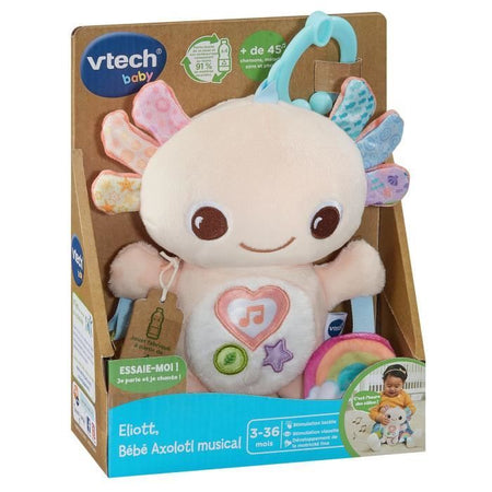VTECH ELIOTT, BEBE AXOLOTL MUSICAL (BOTTIGLIE DI PLASTICA RICICLATE)