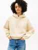 Tommy Hilfiger felpa donna con cappuccio beige con logo relaxed fit