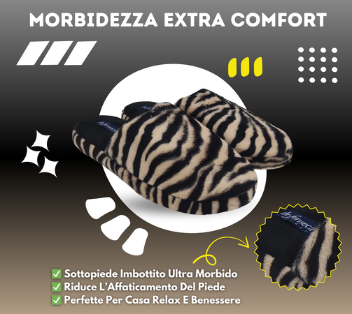 de fonseca Ciabatte Donna Invernali da Casa, Pantofole Calde e Pelose, Pantofola Animalier Leopardata