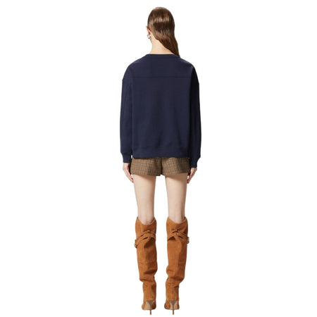 Pinko felpe senza cappuccio donna pinko - nelly maglia felpa logo birds - blu da donna