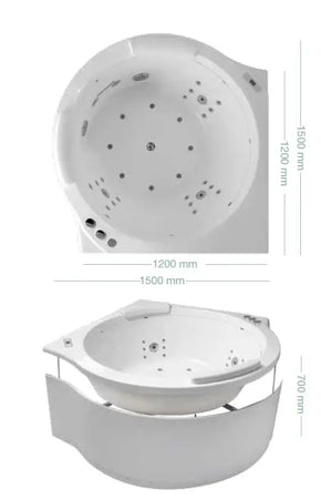 COLACRIL NIAGARA Vasca Idromassaggio Circolare 150x150 Con Cascata - Shopbagno.it