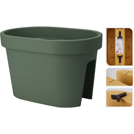 Vaso fioriera da balcone rettangolare per ringhiera da esterno per fiori e piante