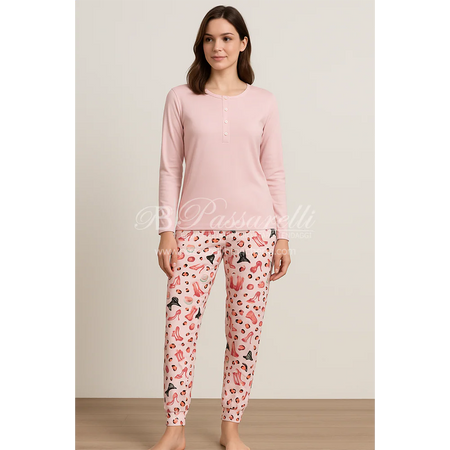 Verdissima Pigiama Caldo Cotone da Donna BL11 2509S60
