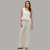 Vero Moda Pantaloni Wide Leg Cotton Linen Vita Medio Elasticizzata