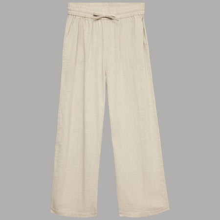 Vero Moda Pantaloni Wide Leg Cotton Linen Vita Medio Elasticizzata