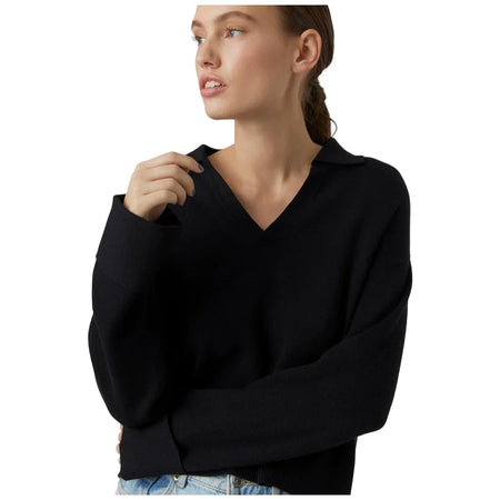 Vero Moda maglioncino polo nero Gold