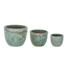 Set 3 PortaVaso Duyen Svas in terracotta smaltata per uso interno ed esterno.