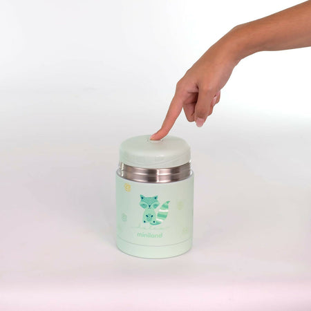 MINILAND Thermos in acciacio - Food Thermy colore Mint - 600ml - realizzato in doppio strato di acciaio che mantiene il cibo freddo o caldo per ore