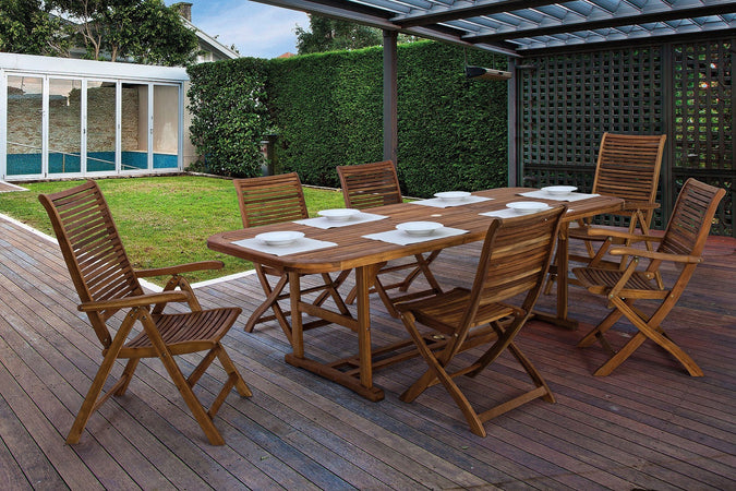 Tavolo allungabile "Noemi" in legno di Acacia da giardino 150/200 x 90 cm