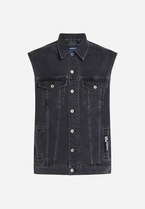 KARL LAGERFELD GILET KLJ RELAXED DENIM VEST PRINT da uomo