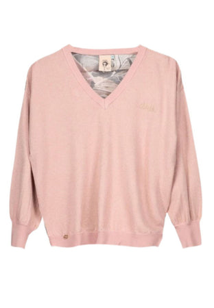 Anekke MAGLIONE Pink sweater with printed back da donna