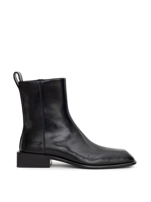Alexander Wang Ankle Boots in Pelle Nera Throttle da donna