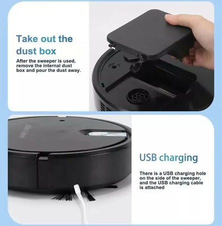 robot aspirapolvere lava pavimenti per pulizia 5 in 1 lucida disinfetta luce uv