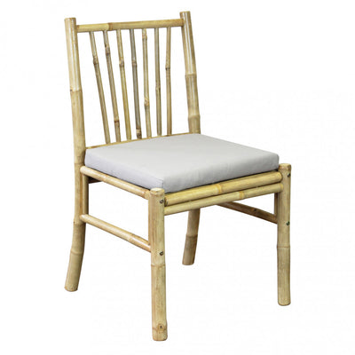 Sedia Cuba Libre in legno di Bamboo, con cuscino, 48 x 48 x 45/85 cm