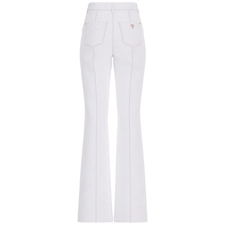 Guess pantalone svasato bianco New Faye W4BA0P WFQYB G012 Pantaloni Guess