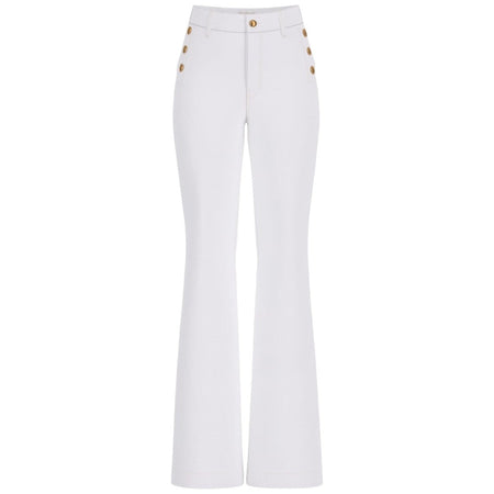 Guess pantalone svasato bianco New Faye W4BA0P WFQYB G012 Pantaloni Guess