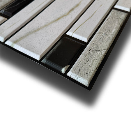 Pannelli 3D Rivestimento a parete in PVC effetto MARMO B&W 96x48cm Realistici, isolanti, idrorepellenti.