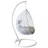 Poltrona a dondolo sospesa Amirantes per giardino e veranda in rattan con cuscino