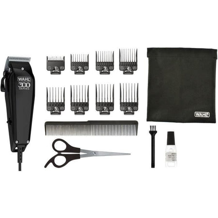 Tagliacapelli Home Pro 300 - WAHL 20102.0460 - Kit 15 pezzi - 8 guide di taglio da 3 mm a 25 mm - Con filo