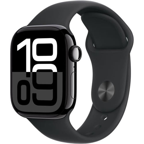 Apple Watch Series 10 GPS - 42 mm - Cassa in alluminio Jet Black - Cinturino Sport nero - M/L