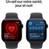Apple Watch Series 10 GPS - 42 mm - Cassa in alluminio Jet Black - Bracciale sportivo nero - S/M