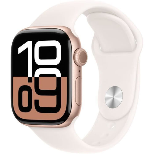Apple Watch Series 10 GPS - 42 mm - Cassa in alluminio oro rosa - Cinturino Sport cipria - S/M