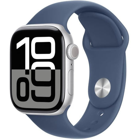 Apple Watch Series 10 GPS - 42 mm - Cassa in alluminio color argento - Cinturino Sport denim - M/L
