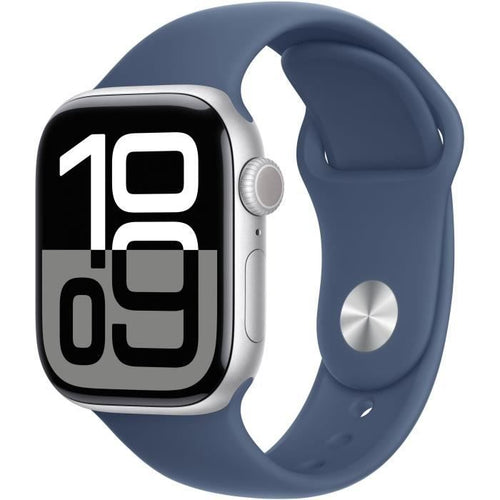 Apple Watch Series 10 GPS - 42 mm - Cassa in alluminio color argento - Cinturino Sport denim - S/M