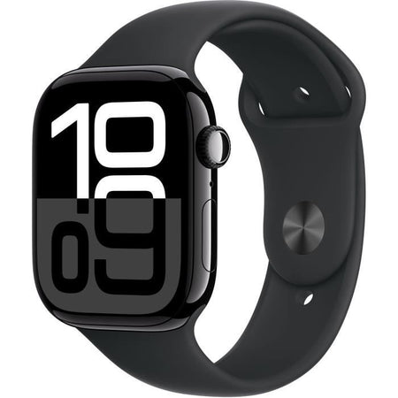Apple Watch Series 10 GPS - 46 mm - Cassa in alluminio Jet Black - Cinturino Sport nero - M/L