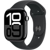 Apple Watch Series 10 GPS - 46 mm - Cassa in alluminio Jet Black - Cinturino Sport nero - S/M