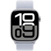 Apple Watch Series 10 GPS - 46 mm - Cassa in alluminio color argento - Cinturino Sport Loop blu nuvola