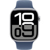 Apple Watch Series 10 GPS - 46 mm - Cassa in alluminio color argento - Cinturino Sport denim - M/L