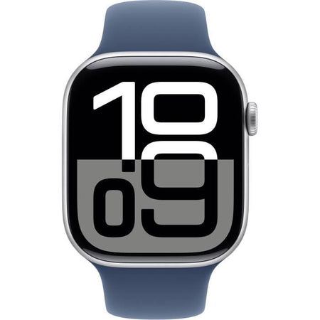 Apple Watch Series 10 GPS - 46 mm - Cassa in alluminio color argento - Cinturino Sport denim - M/L