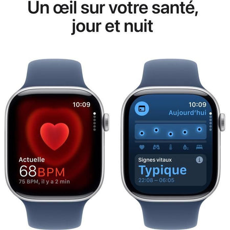 Apple Watch Series 10 GPS - 46 mm - Cassa in alluminio color argento - Cinturino Sport denim - M/L