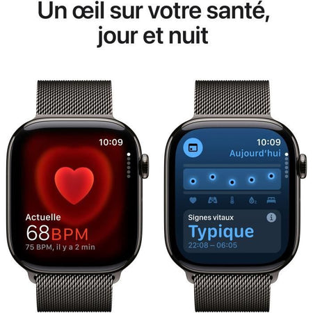 Apple Watch Series 10 GPS + Cellular - 46 mm - Cassa in titanio ardesia - Cinturino in maglia milanese ardesia - M/L