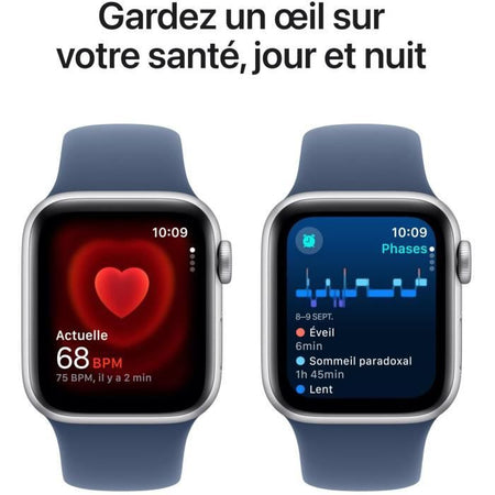Apple Watch SE GPS - 40 mm - Cassa in alluminio color argento - Cinturino Sport denim - S/M