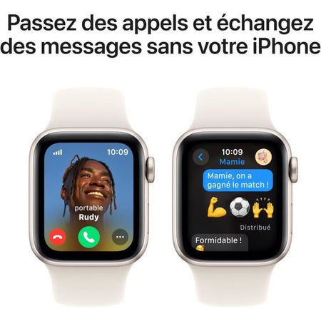 Apple Watch SE GPS + Cellular - 40 mm - Cassa in alluminio Starlight - Cinturino Sport Starlight - S/M