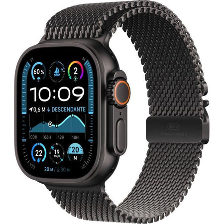 Apple Watch Ultra 2 GPS + Cellular - 49mm - Cassa in Titanio Nero - Cinturino Milanese Loop in Titanio Nero - L